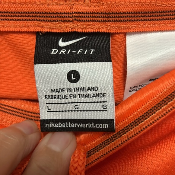 Nike Women's Vibrant Orange and Pink Athletic Shorts - Picture 3 of 3